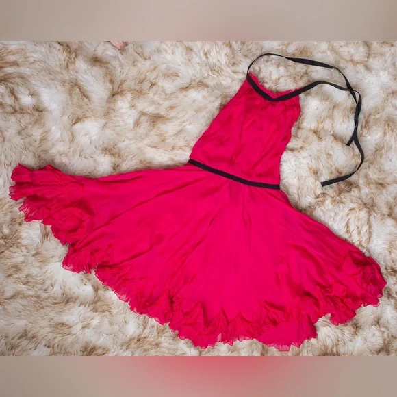 Dolce & Gabbana | Dresses | Dg Dolce Gabbana High Neck Halter Ruffle Dress  Embellished Silk | Poshmark